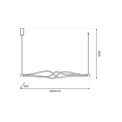 LED luster na sajli TWISTER LED/56W/230V crno