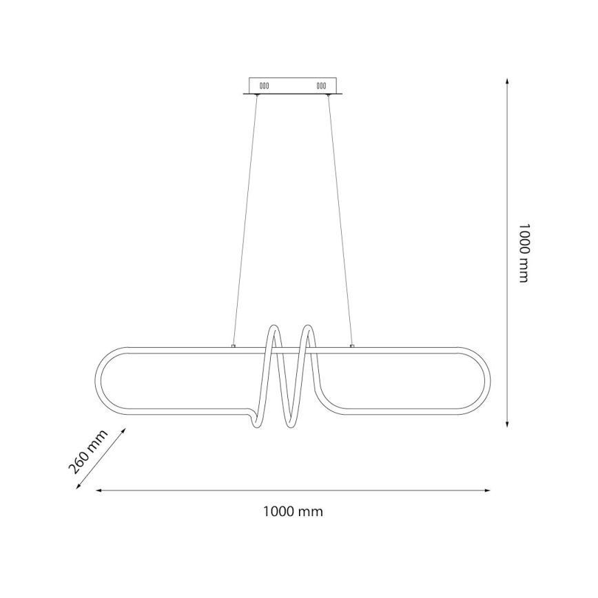 LED luster na sajli VERTIGO LED/54W/230V crna