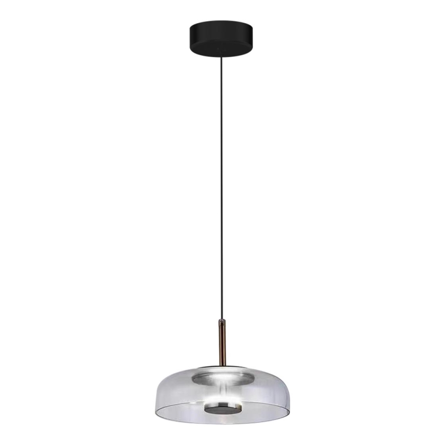 LED luster na sajli VETRO LED/6W/230V pr. 23 cm sivo/crno