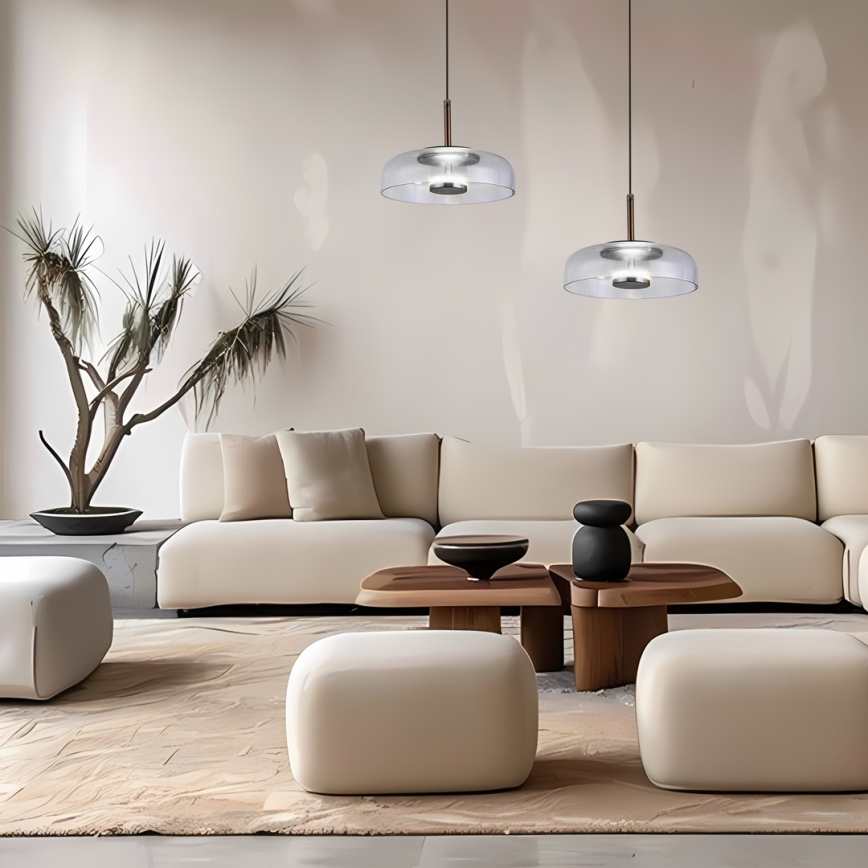 LED luster na sajli VETRO LED/6W/230V pr. 23 cm sivo/crno
