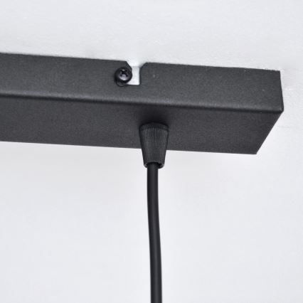 LED luster na sajli VOLTA 2xE27/15W/230V crno/zlatna