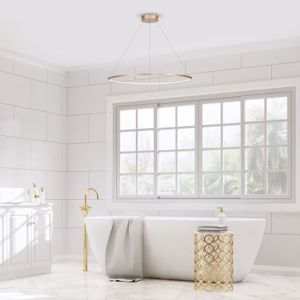 LED Luster na sajli za kupatilo SATURNO LED/57W/230V IP44 zlatna