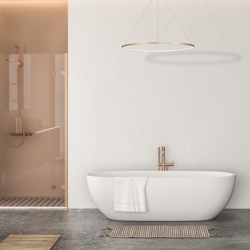 LED Luster na sajli za kupatilo SATURNO LED/65W/230V IP44 zlatna