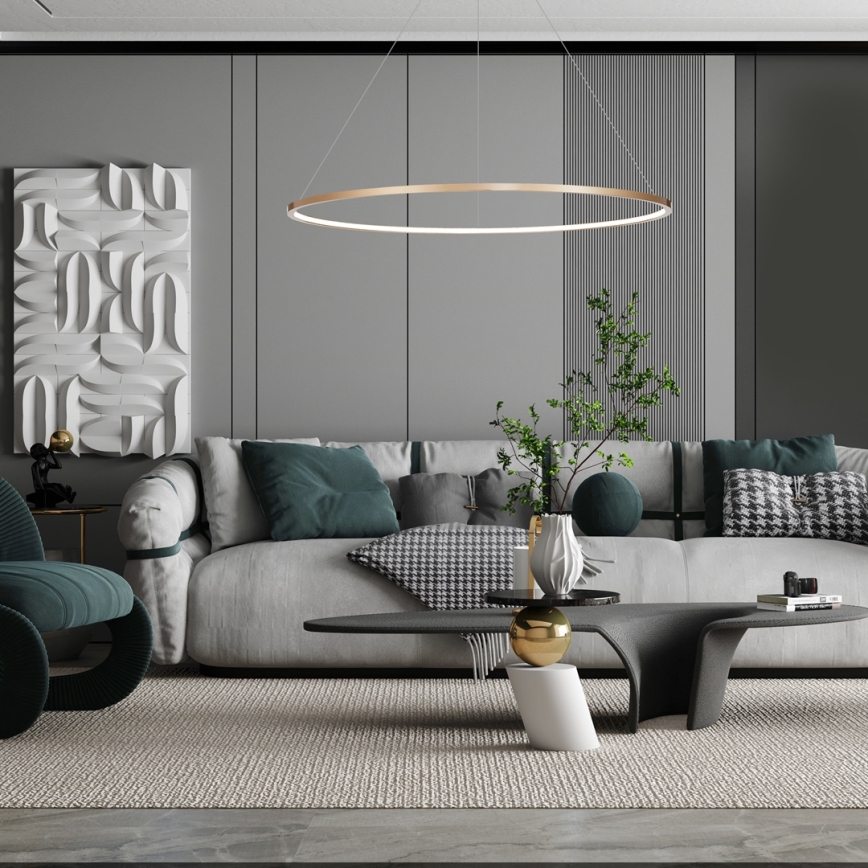LED Luster na sajli za kupatilo SATURNO LED/65W/230V IP44 zlatna