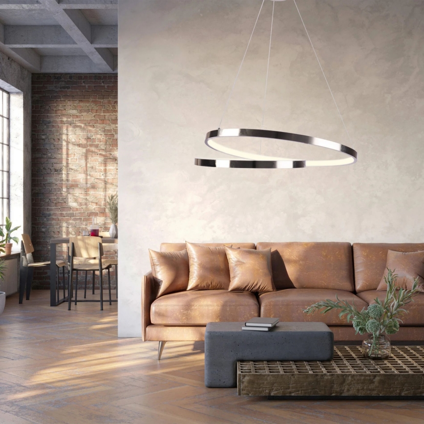 LED luster na sajli ZEFIRA LED/40W/230V 4000K pr. 50 cm sjajni krom
