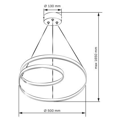 LED luster na sajli ZEFIRA LED/40W/230V 4000K pr. 50 cm sjajni krom