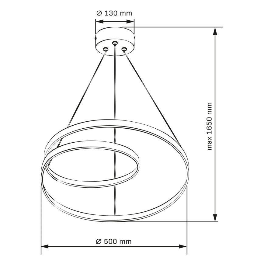 LED luster na sajli ZEFIRA LED/40W/230V 4000K pr. 50 cm sjajni krom