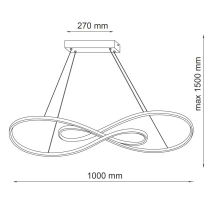 LED luster na sajli ZUMBA LED/50W/230V zlatna