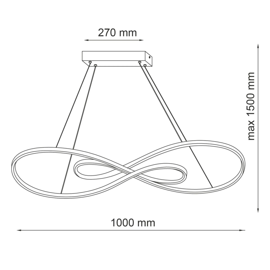 LED luster na sajli ZUMBA LED/50W/230V zlatna