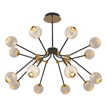 LED luster na šipci GELA 16xLED/5W/230V 3000K crna/zlatna