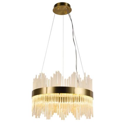 LED prigušiva kristalni luster na sajli LED/70W/230V 3000-6500K zlatna + daljinski upravljač