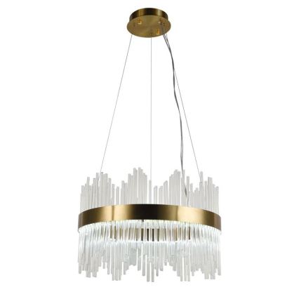 LED prigušiva kristalni luster na sajli LED/70W/230V 3000-6500K zlatna + daljinski upravljač