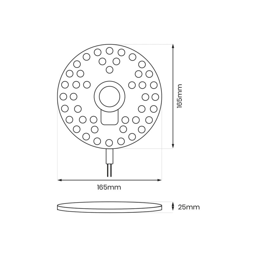 LED magnetni modul LED/20W/230V, prečnik 16,5 cm, 3000K