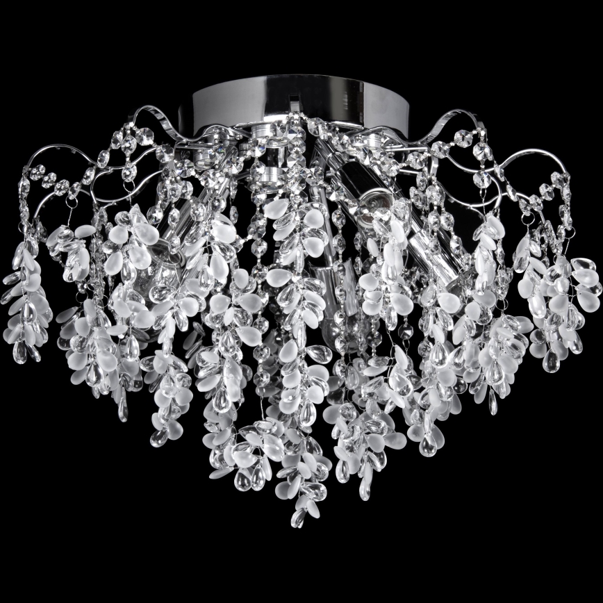 LED Nadgradni luster 4xE27/60W/230V + 4xLED/3W pr. 40 cm sjajni krom