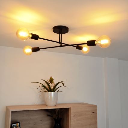 LED Nadgradni luster CAMBRIDGE 4xE27/8W/230V crno