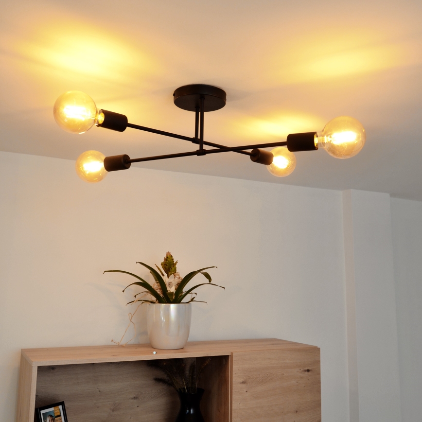 LED Nadgradni luster CAMBRIDGE 4xE27/8W/230V crno