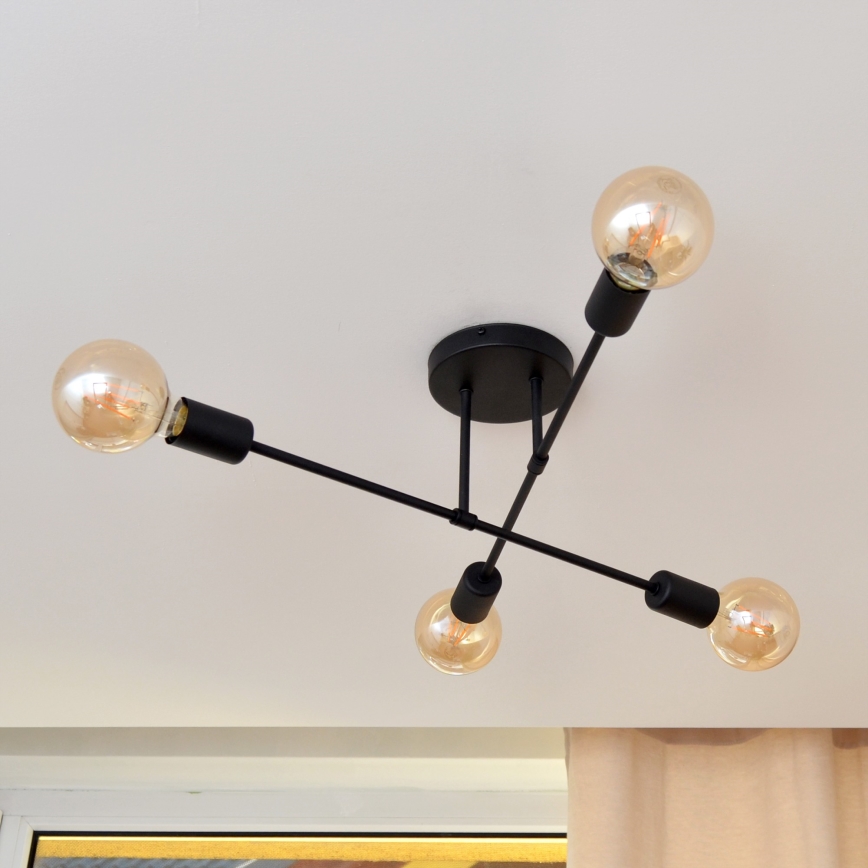 LED Nadgradni luster CAMBRIDGE 4xE27/8W/230V crno