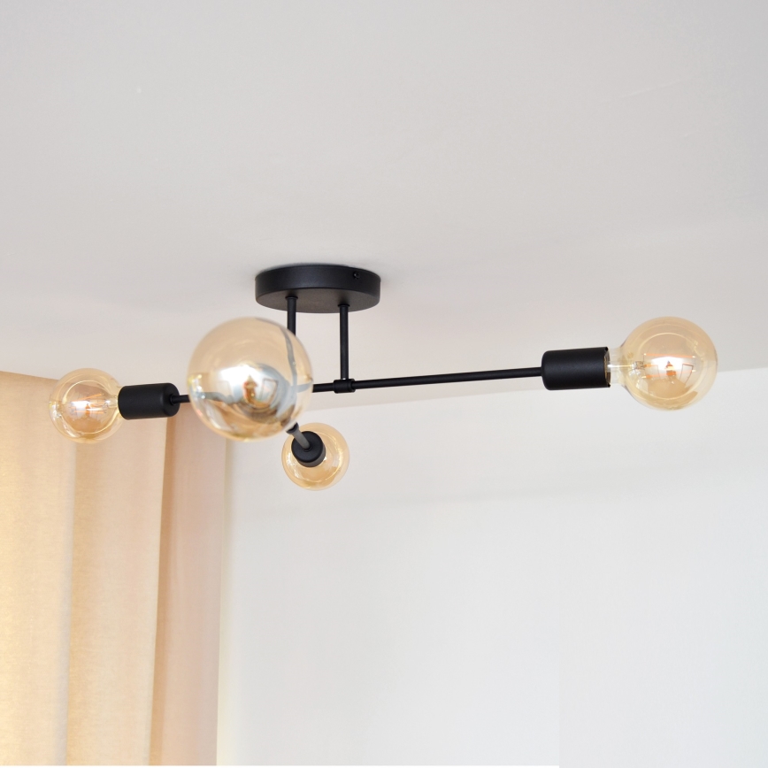 LED Nadgradni luster CAMBRIDGE 4xE27/8W/230V crno