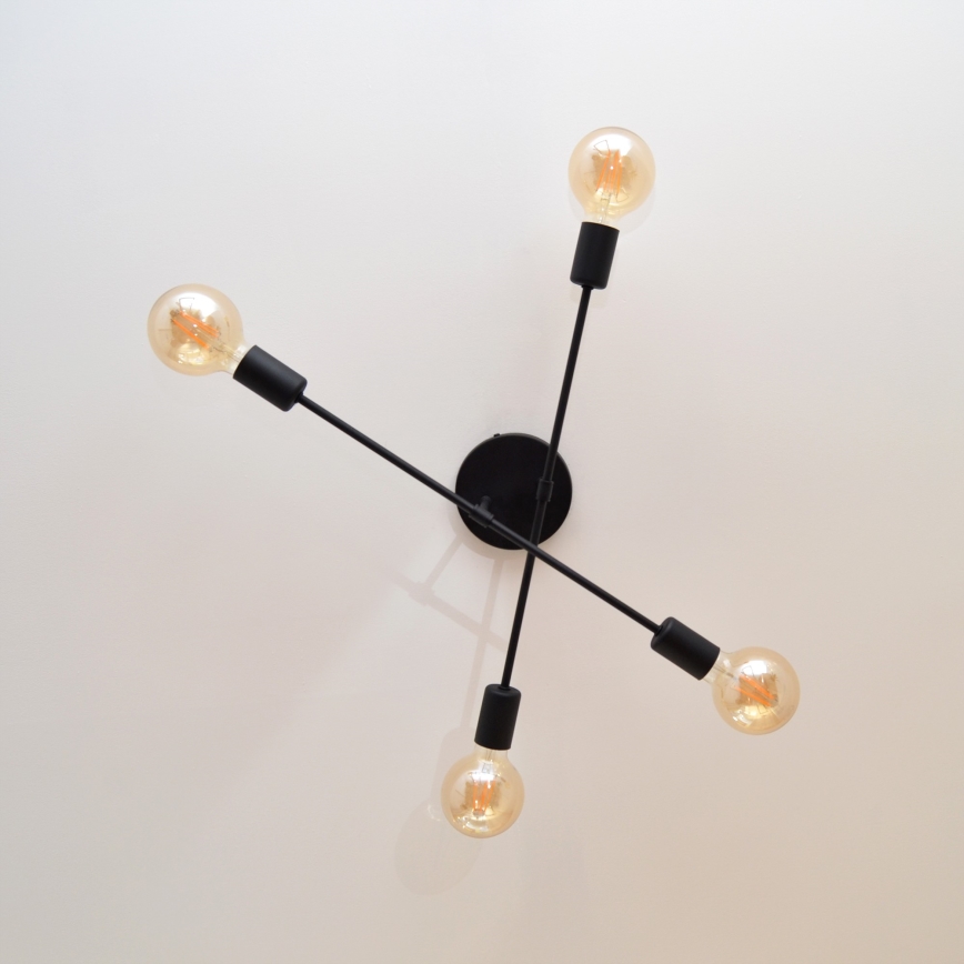 LED Nadgradni luster CAMBRIDGE 4xE27/8W/230V crno