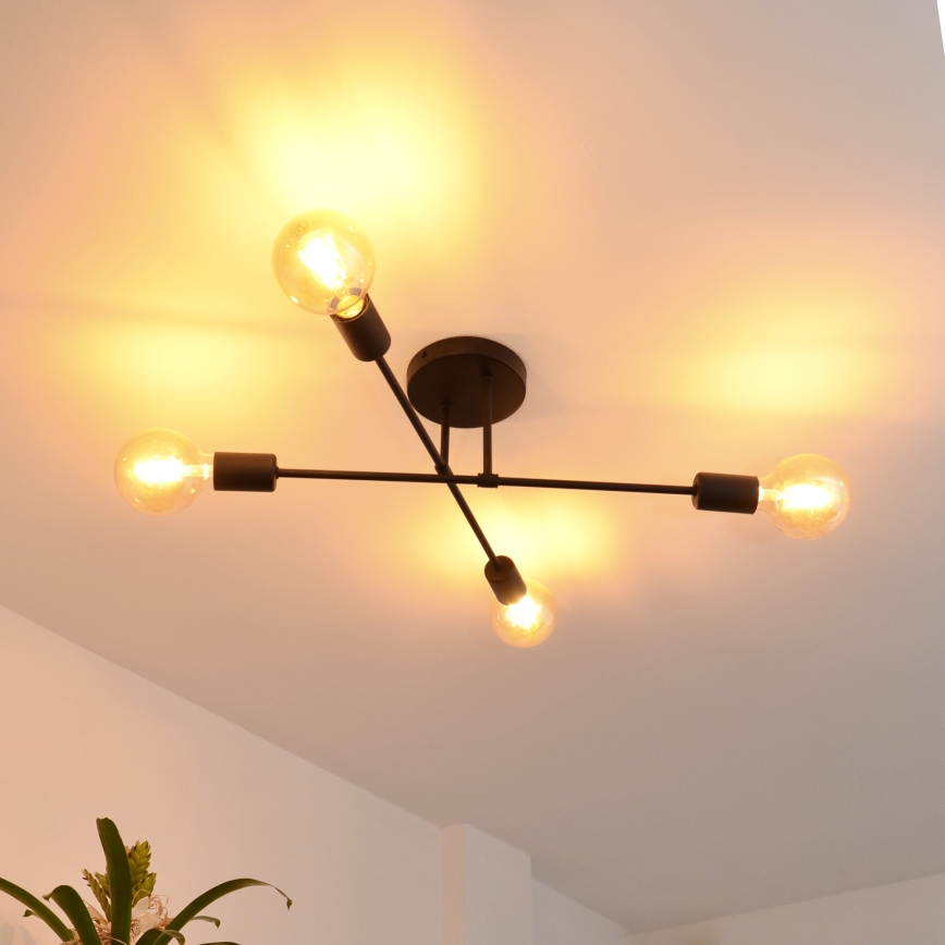 LED Nadgradni luster CAMBRIDGE 4xE27/8W/230V crno