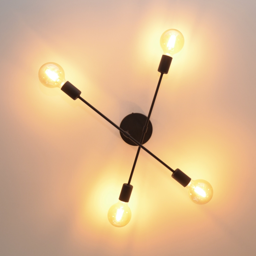 LED Nadgradni luster CAMBRIDGE 4xE27/8W/230V crno