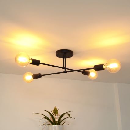 LED Nadgradni luster CAMBRIDGE 4xE27/8W/230V crno