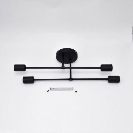 LED Nadgradni luster CAMBRIDGE 4xE27/8W/230V crno