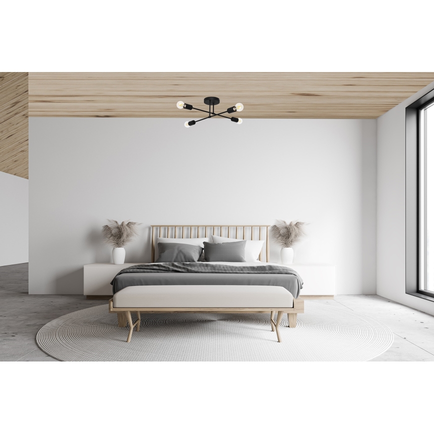 LED Nadgradni luster CAMBRIDGE 4xE27/8W/230V crno