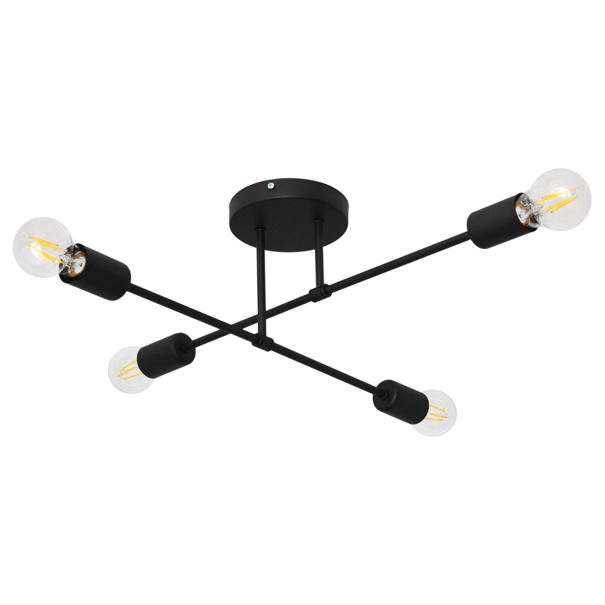 LED Nadgradni luster CAMBRIDGE 4xE27/8W/230V crno