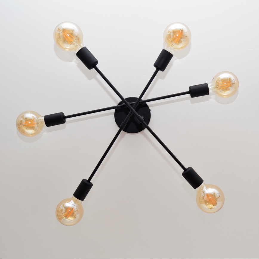 LED Nadgradni luster CAMBRIDGE 6xE27/8W/230V crno