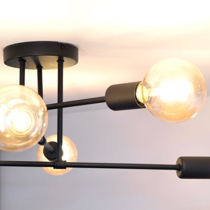 LED Nadgradni luster CAMBRIDGE 6xE27/8W/230V crno