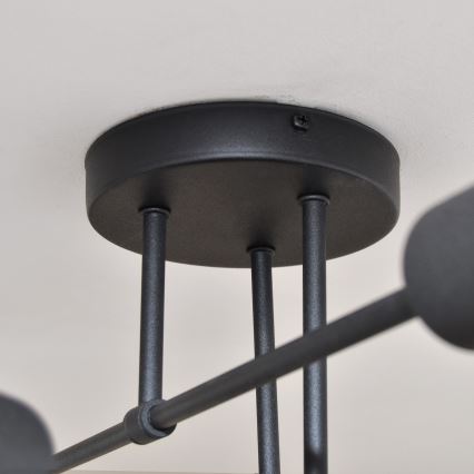 LED Nadgradni luster CAMBRIDGE 6xE27/8W/230V crno