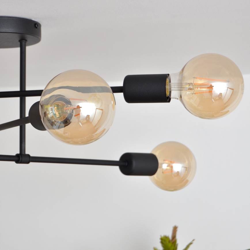 LED Nadgradni luster CAMBRIDGE 6xE27/8W/230V crno