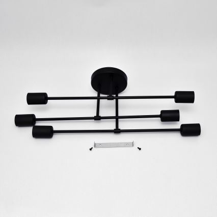 LED Nadgradni luster CAMBRIDGE 6xE27/8W/230V crno