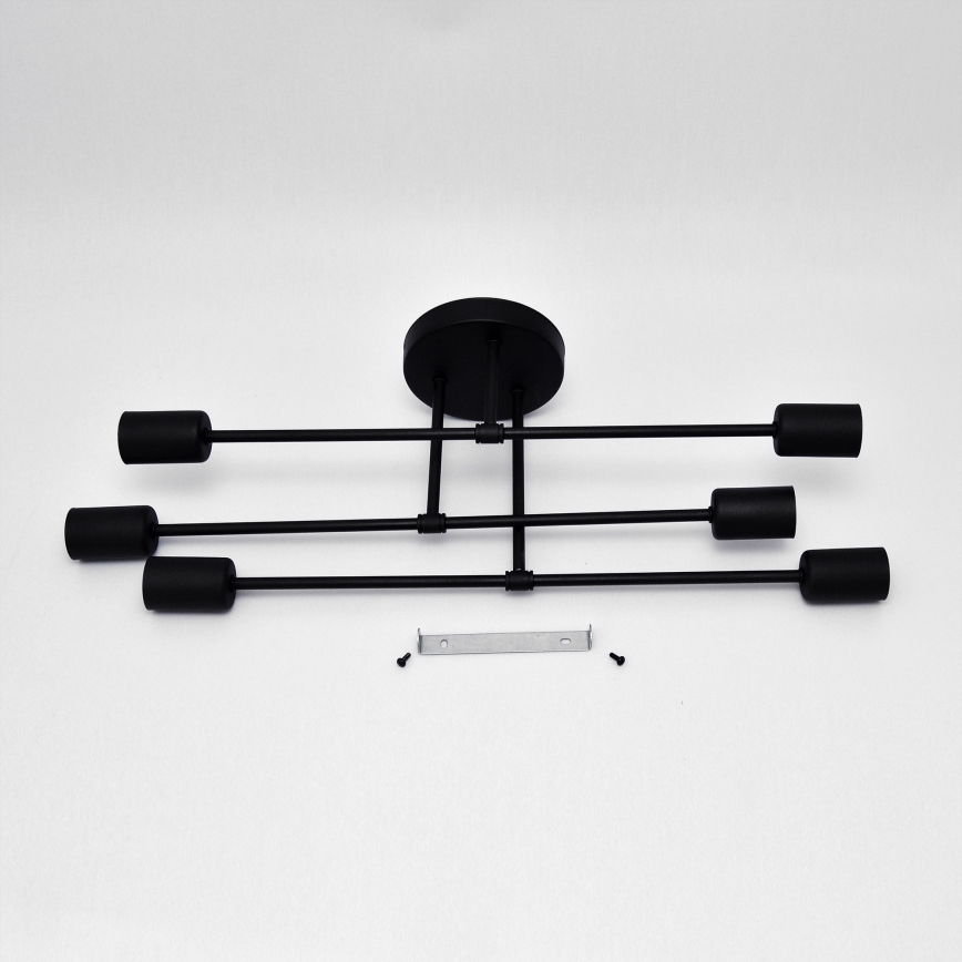 LED Nadgradni luster CAMBRIDGE 6xE27/8W/230V crno