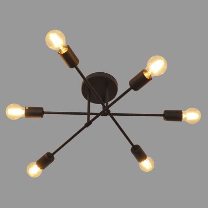 LED Nadgradni luster CAMBRIDGE 6xE27/8W/230V crno