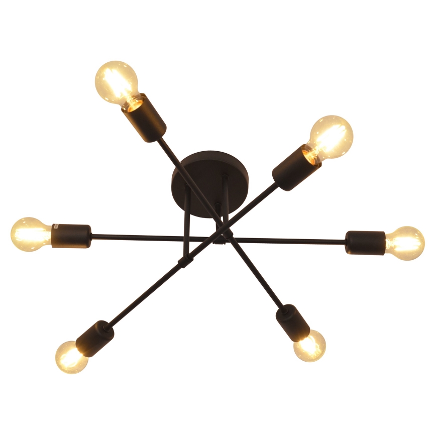 LED Nadgradni luster CAMBRIDGE 6xE27/8W/230V crno