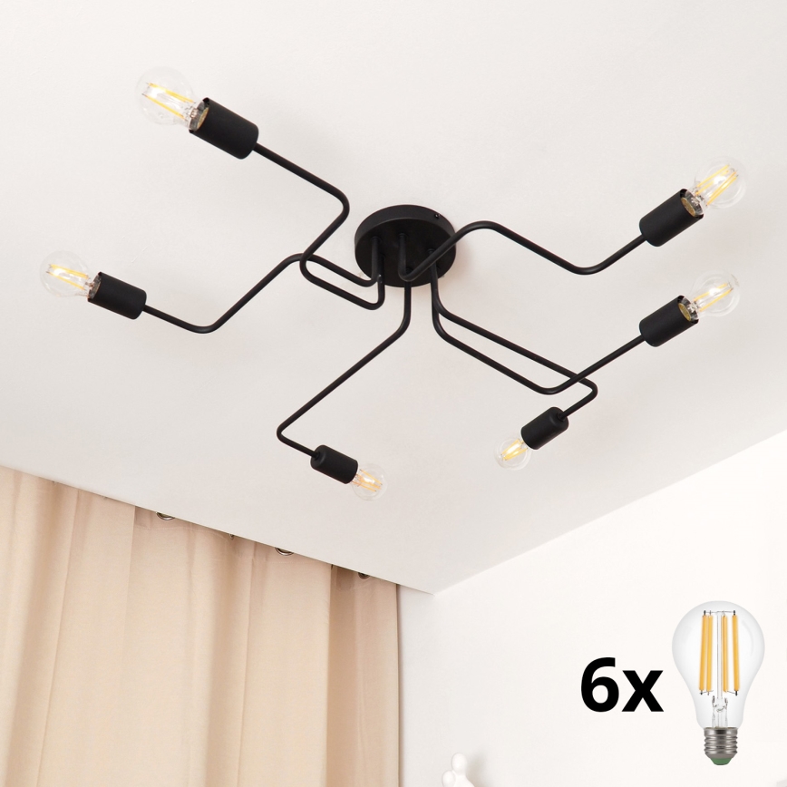 LED Nadgradni luster TUBE 6xE27/15W/230V