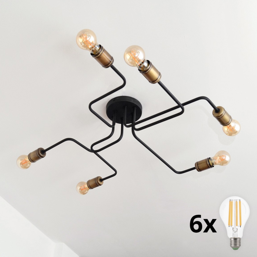 LED Nadgradni luster TUBE 6xE27/15W/230V