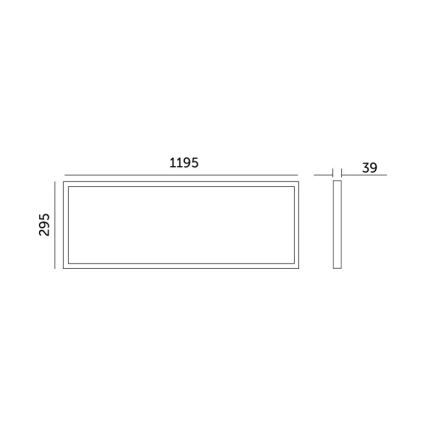 LED Nadgradni panel BRISBANE LED/36W/230V 4000K 29,5x119 cm crno