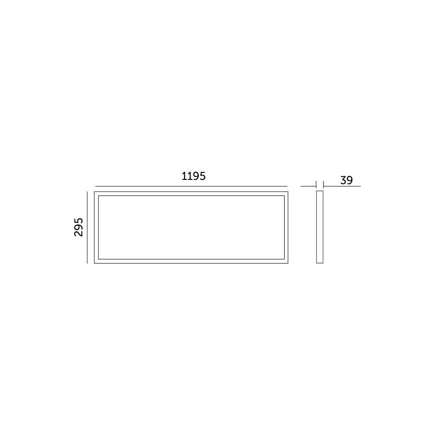 LED Nadgradni panel BRISBANE LED/36W/230V 4000K 29,5x119 cm crno