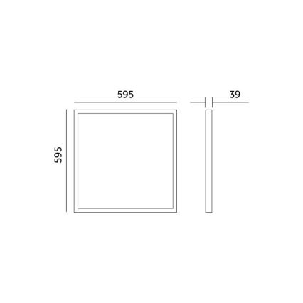 LED Nadgradni panel BRISBANE LED/36W/230V 4000K 59,5x59,5 cm crno