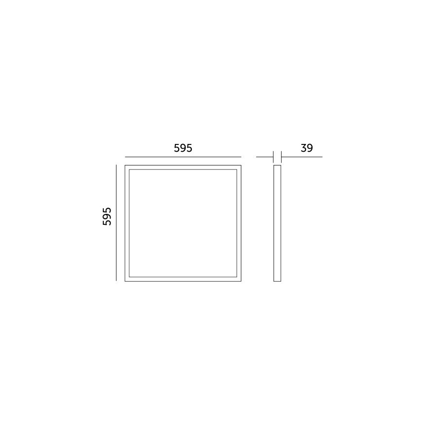 LED Nadgradni panel BRISBANE LED/36W/230V 4000K 59,5x59,5 cm crno