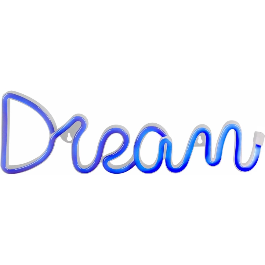 LED Neonska zidna dekoracija DREAM LED/3W/3xAA USB plava