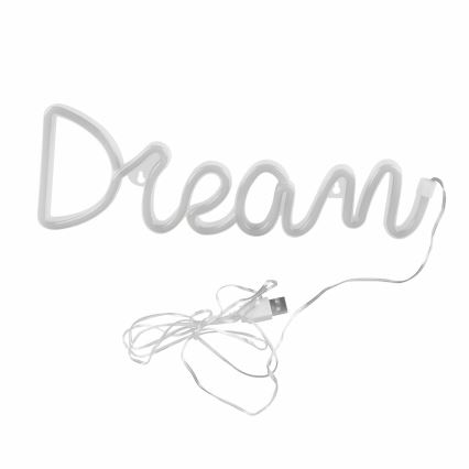 LED Neonska zidna dekoracija DREAM LED/3W/3xAA USB plava