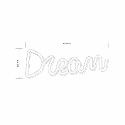 LED Neonska zidna dekoracija DREAM LED/3W/3xAA USB plava