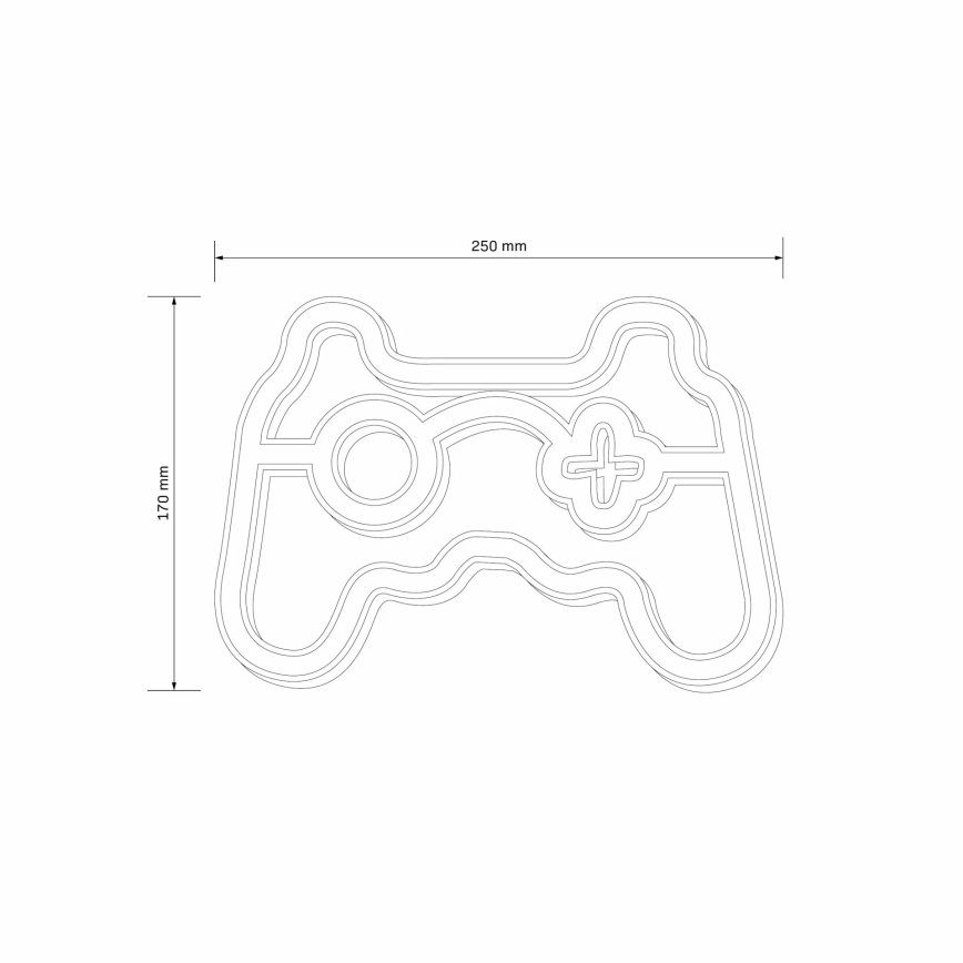 LED Neonska zidna dekoracija GAME LED/3W/3xAA USB plava