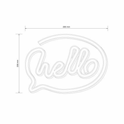 LED Neonska zidna dekoracija HELLO LED/3W/3xAA USB roze