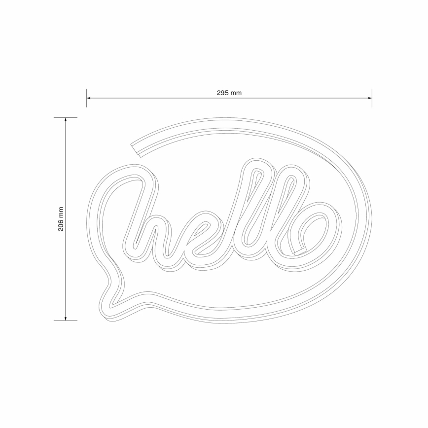 LED Neonska zidna dekoracija HELLO LED/3W/3xAA USB roze