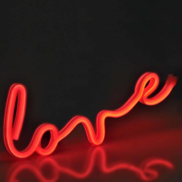 LED Neonska zidna dekoracija LOVE LED/3W/3xAA USB crveno